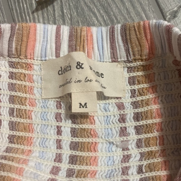 Cloth and Stone Striped Jumpsuit Halter Tie Top Medium - Picture 7 of 8